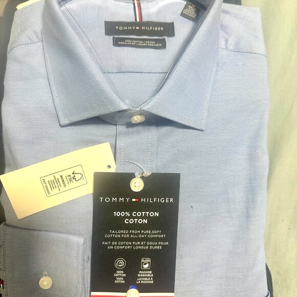 Tommy Hilfiger Mens Casual Plain New Shirt with Tags - Picture 6 of 6